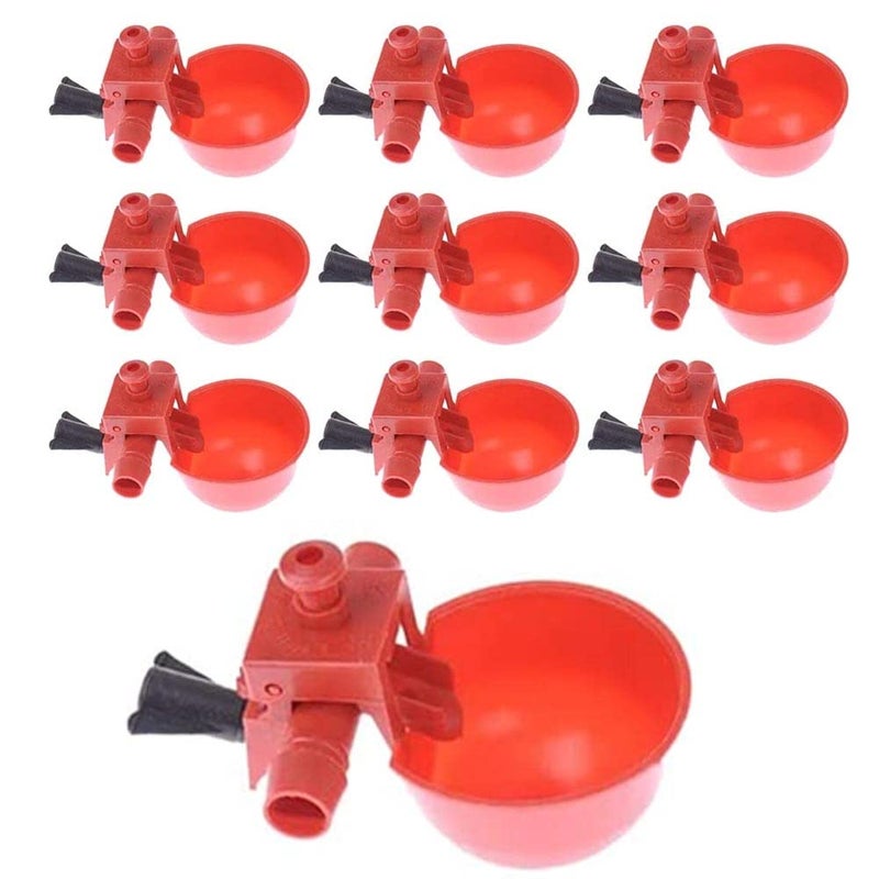 Litewoo 10Pcs Chicken Water Drinking Cups Automatic Feeder Poultry Coop Chicken Duck Fowl Drinker - Image 1